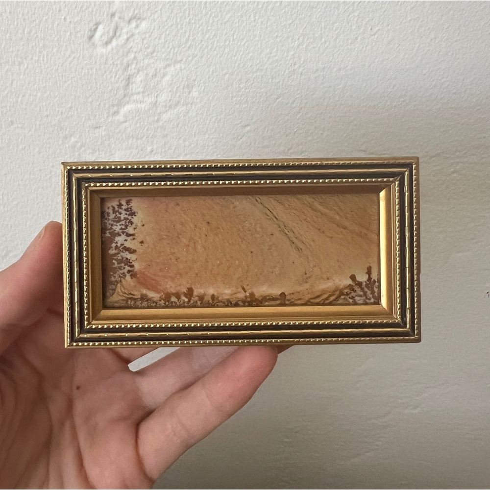 Vintage Gilded Framed Picture Jasper Stone Landscape Art Rock Marfa Texas curio - Picture 4 of 14